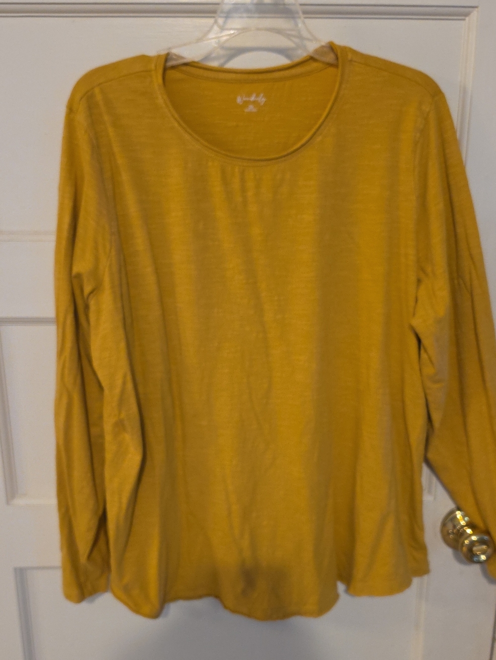 Wonderly Women's Mustard Long-Sleeve Crewneck Tee